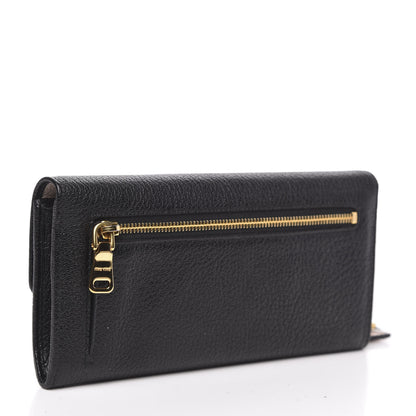 Miu Miu Goatskin Madras Flap Wallet Black 4 of 10