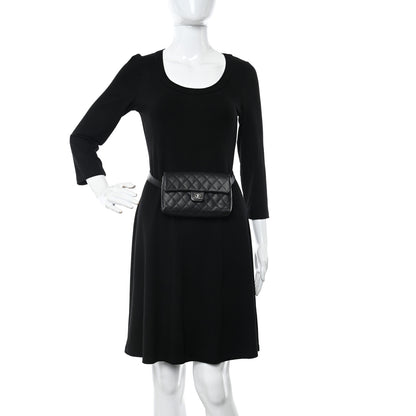 Chanel Grained Calfskin Quilted 2.55 Reissue Flap Belt Bag Clutch Black 2 of 13