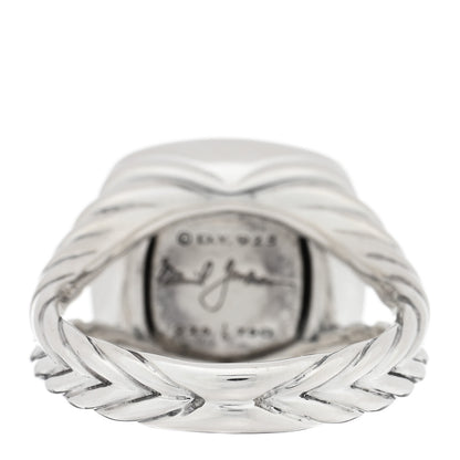 David Yurman Sterling Silver 18K Yellow Gold Diamond 11mm Albion Ring 54 7 3 of 4