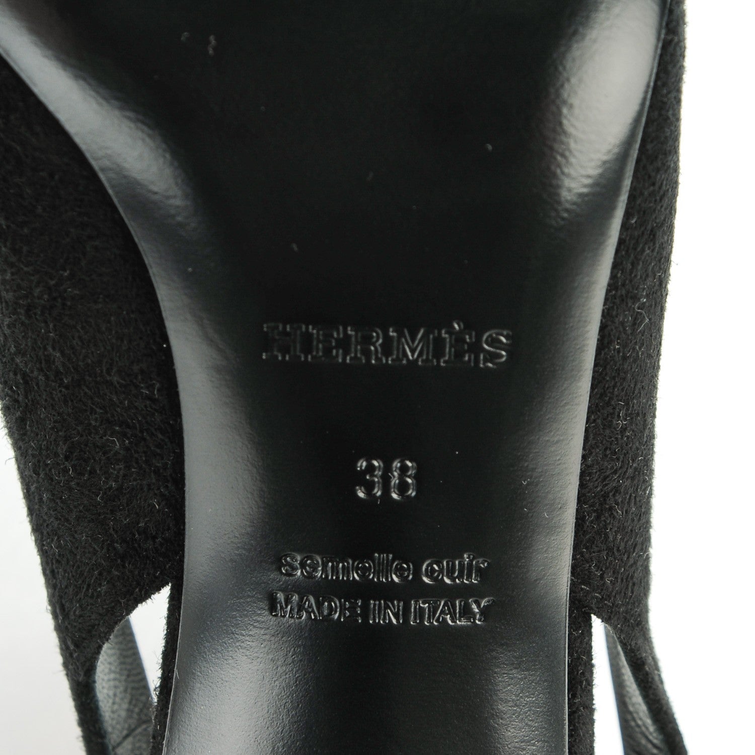 Hermes Goatskin Suede Kessy Pumps 38 Black 6 of 8