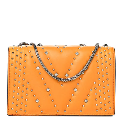 MCM Lambskin Diamond Disco Mini Flap Crossbody Bag Orange 1 of 18