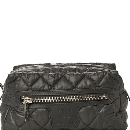 Chanel Nylon Quilted Cocoon Cosmetic Case Grey 8 of 16