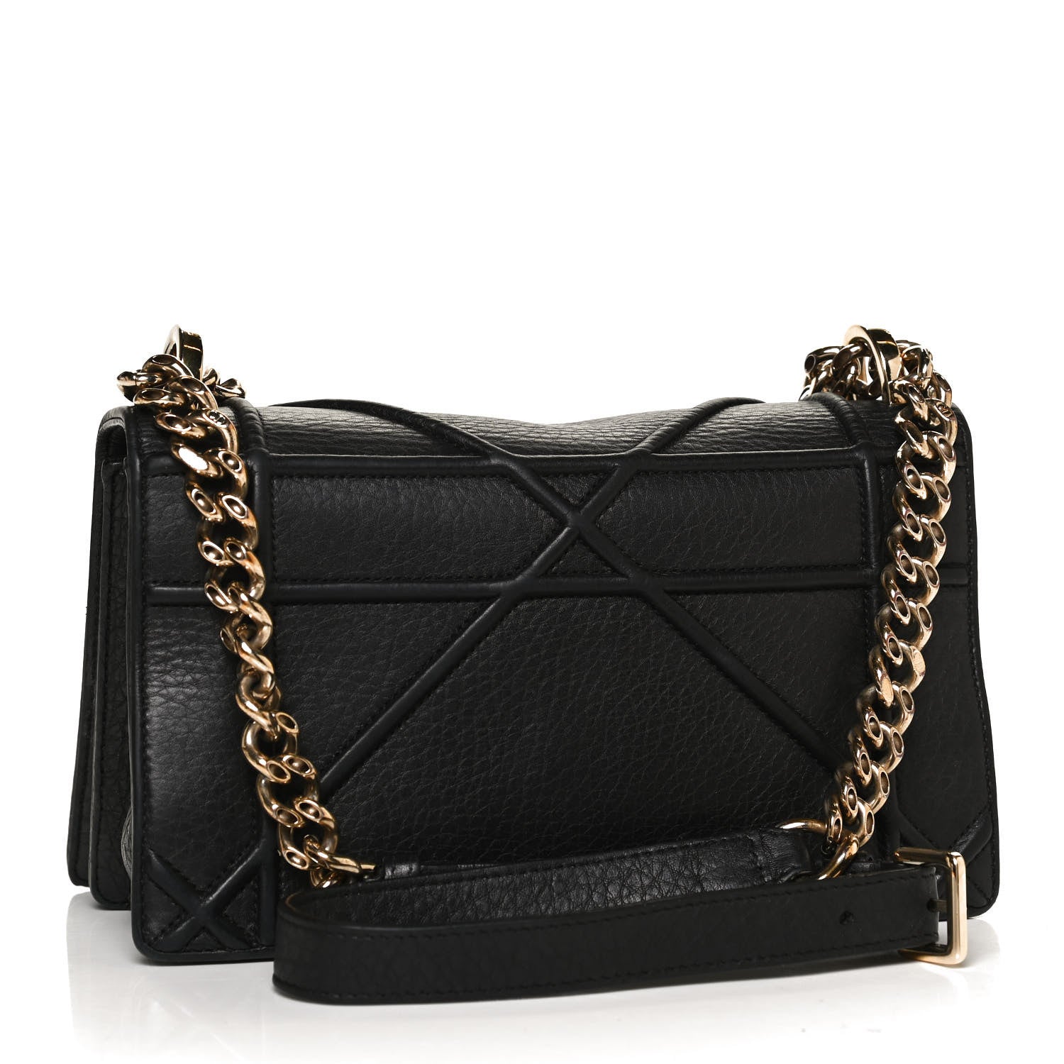 Christian Dior Grained Calfskin Small Diorama Flap Bag Black 2 of 11
