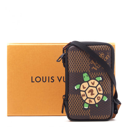 Louis Vuitton X NIGO Giant Damier Ebene Tortoise Double Phone Pouch 9 of 9