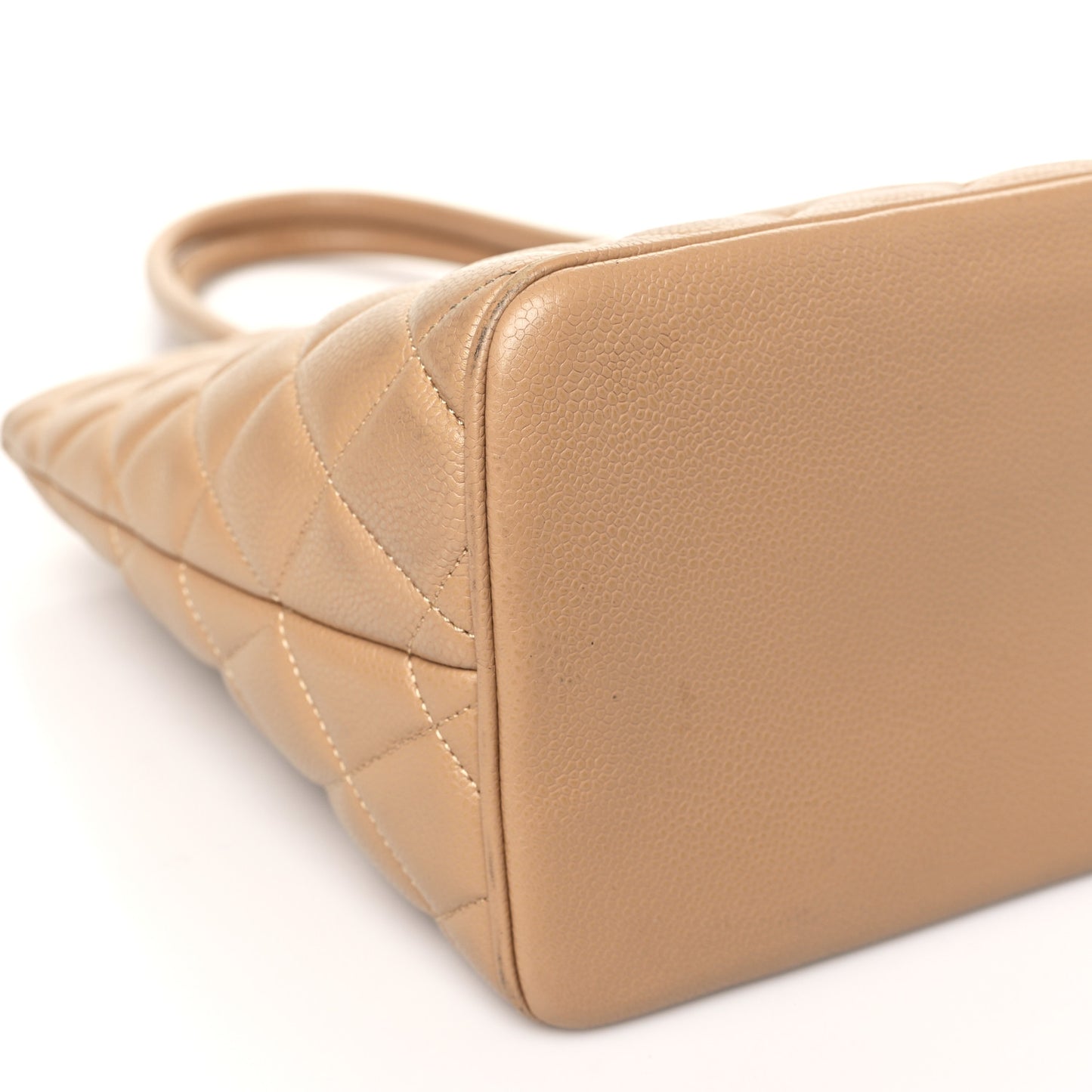 Caviar Quilted Medallion Tote Beige