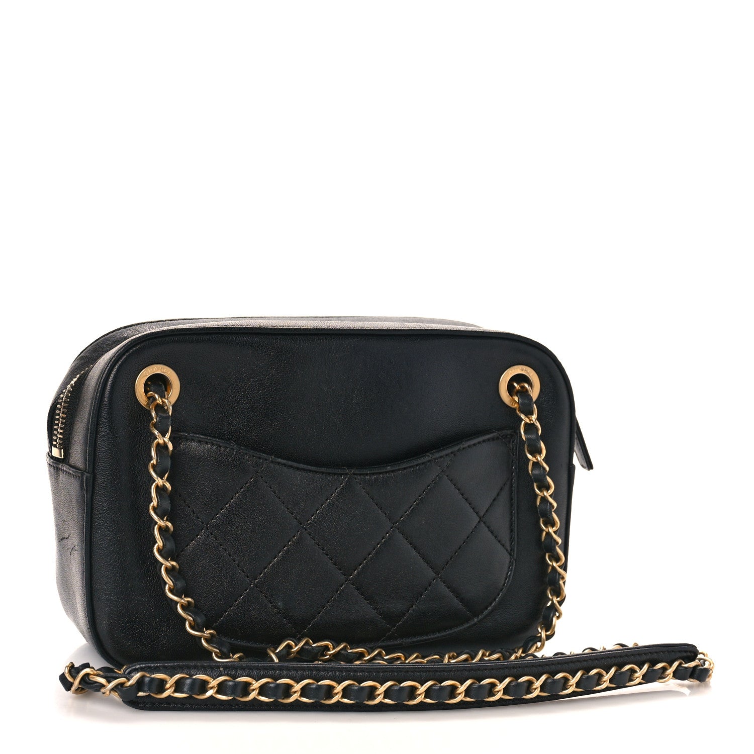 Chanel Goatskin Quilted Chanel 19 Camera Case Black 3 of 9