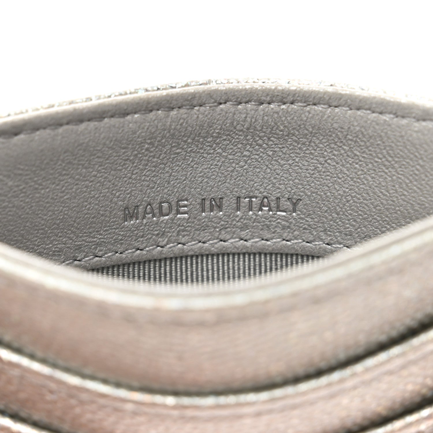 Chanel Glittered Metallic Caviar Quilted Card Holder Silver 6 of 9