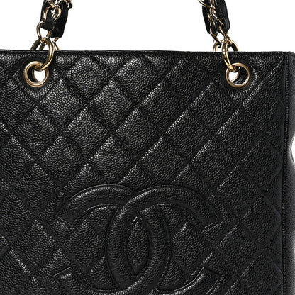 Chanel Caviar Quilted Petit Shopping Tote PST Black 8 of 10