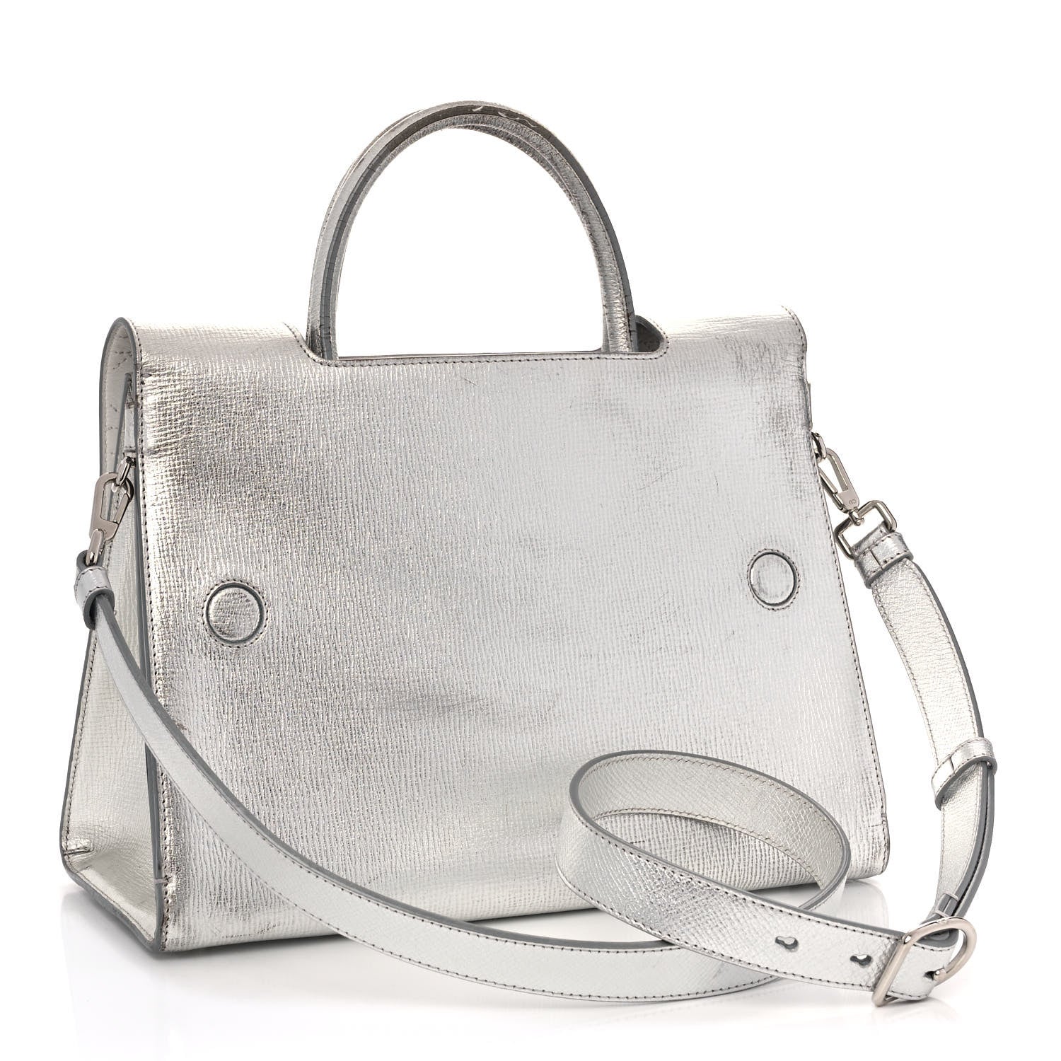 Christian Dior Metallic Goatskin Medium Diorever Flap Silver 3 of 13