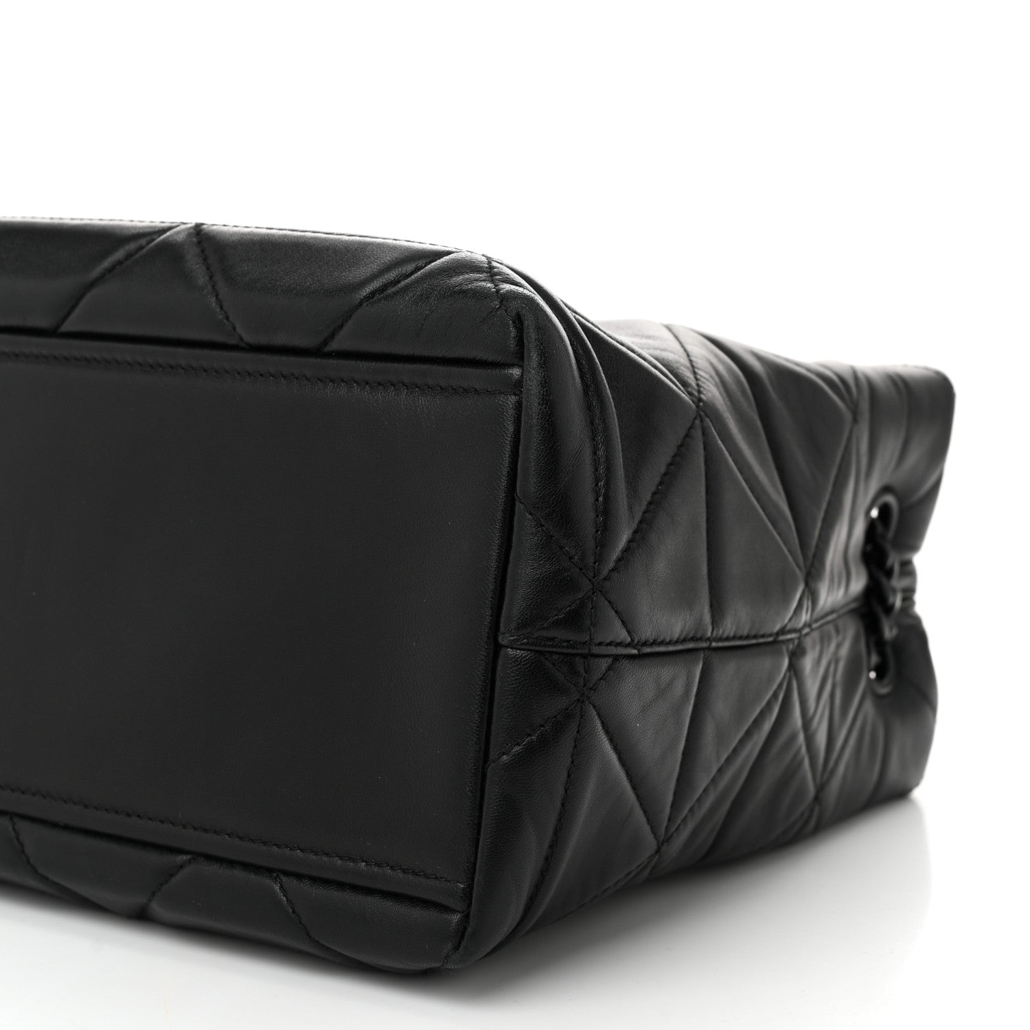 Prada Nappa Quilted Monochrome Chain Tote Bag Black 9 of 9