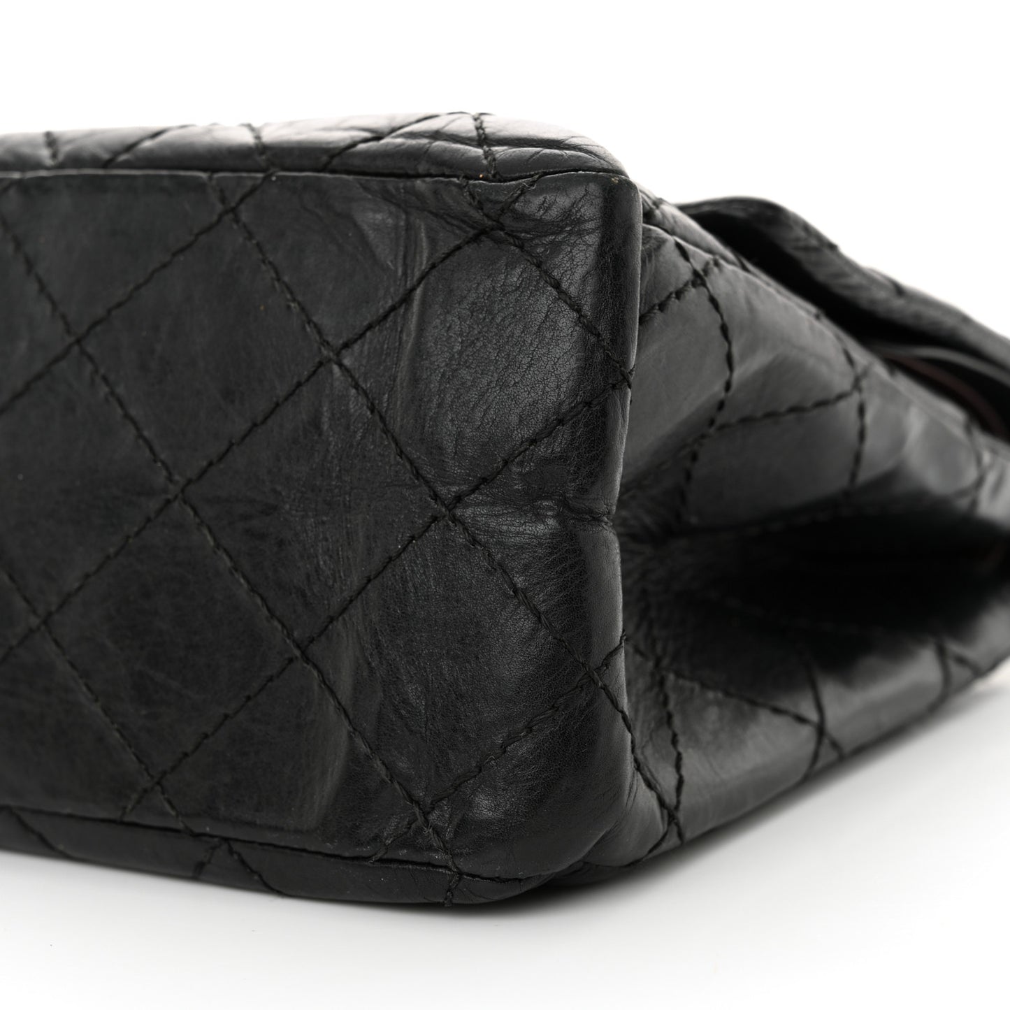 Aged Calfskin Quilted 2.55 Reissue 226 Flap Black