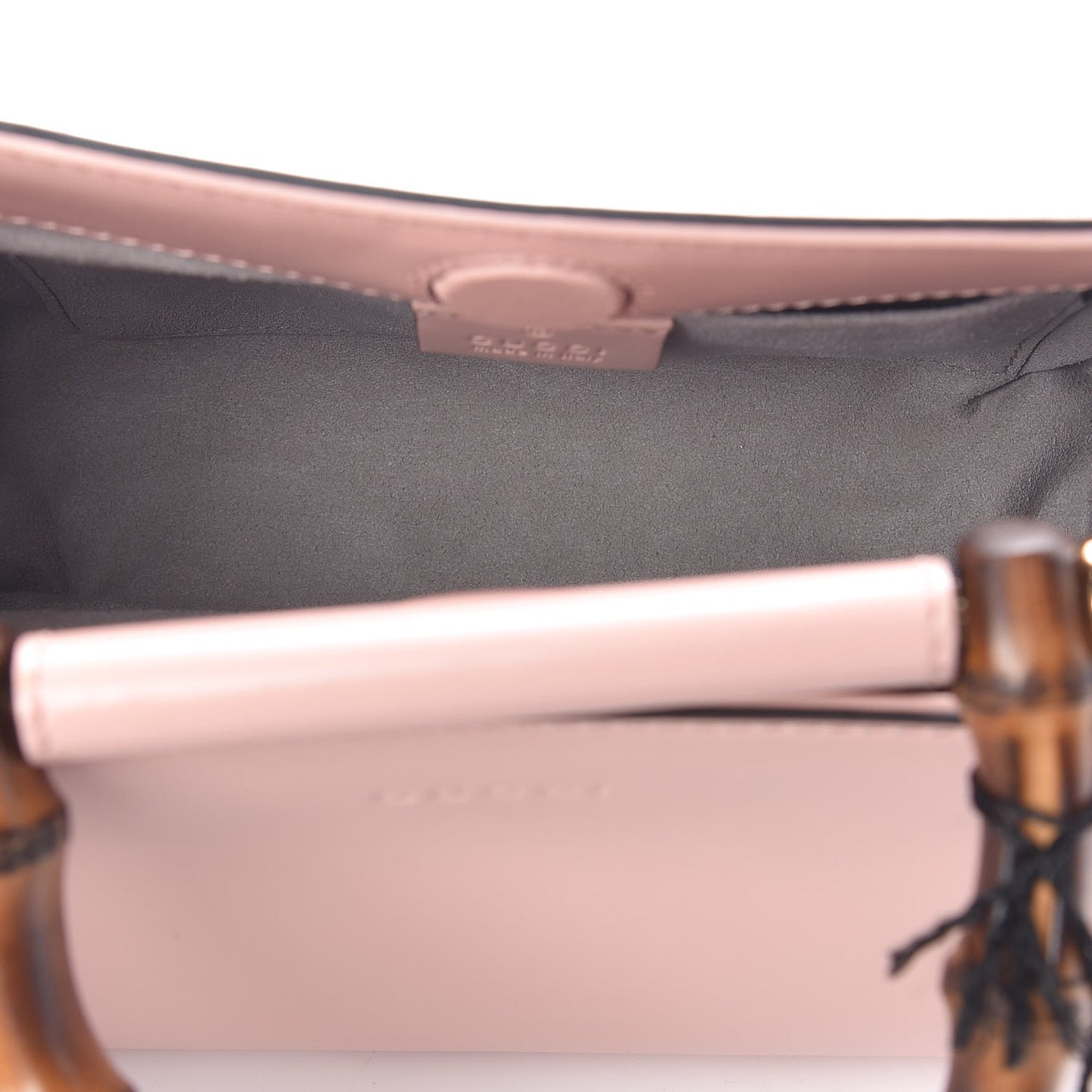 Nappa Bamboo Web Mini Nymphaea Top Handle Bag Perfect Pink Mystic White