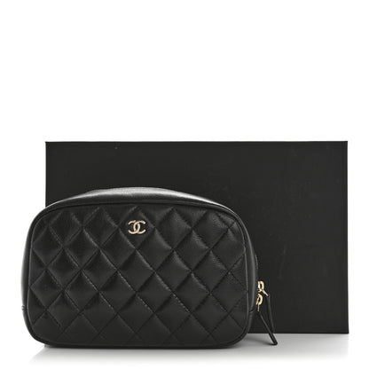 Chanel Caviar Quilted Medium Curvy Pouch Cosmetic Case Black 9 of 9