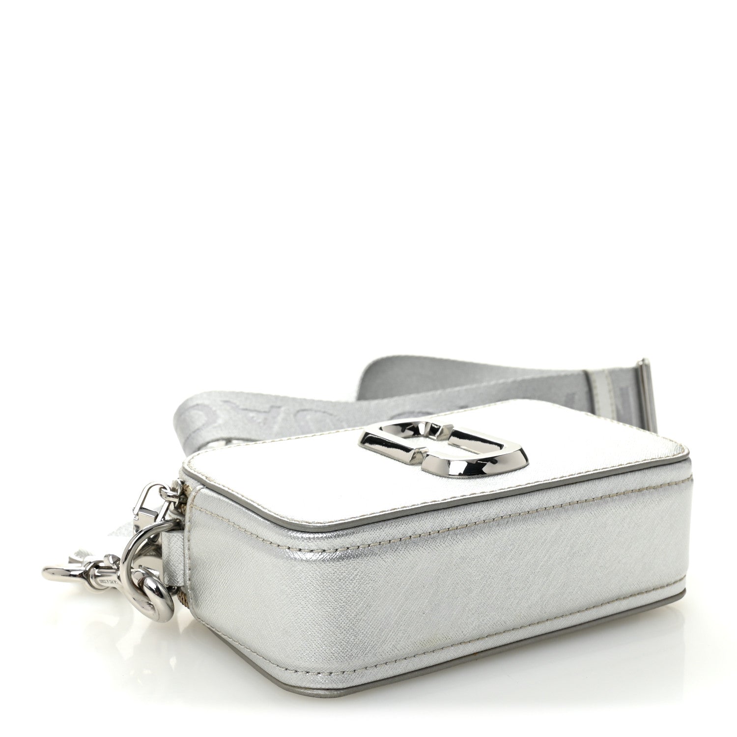 Marc Jacobs Metallic Saffiano Small Snapshot Camera Bag Silver
