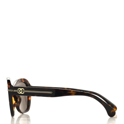 Chanel Acetate Polarized CC Butterfly Sunglasses 5510 Dark Tortoise 4 of 8