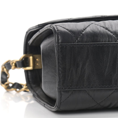 Chanel Crumpled Lambskin Quilted Mini CC Links Top Handle Flap Black 8 of 9