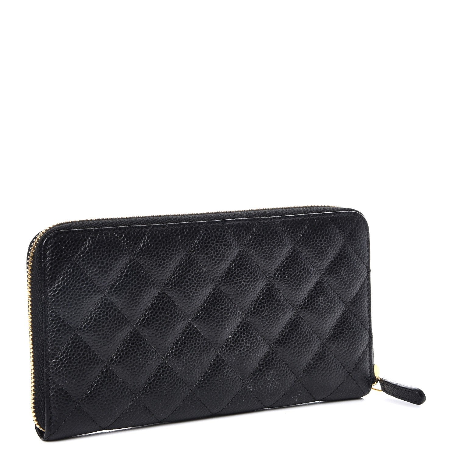 Chanel Caviar Quilted Large Gusset Zip Around Wallet Black 3 of 10