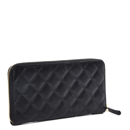 Chanel Caviar Quilted Large Gusset Zip Around Wallet Black 3 of 10
