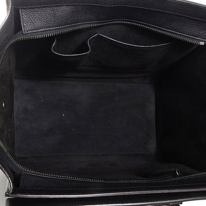 Celine Drummed Calfskin Mini Luggage Black 5 of 9