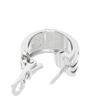Piaget 18K White Gold Diamond .14ctw Hoop Earrings 4 of 4