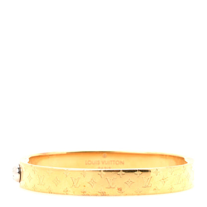 Louis Vuitton Brass Monogram Nanogram Cuff M Gold 1 of 8