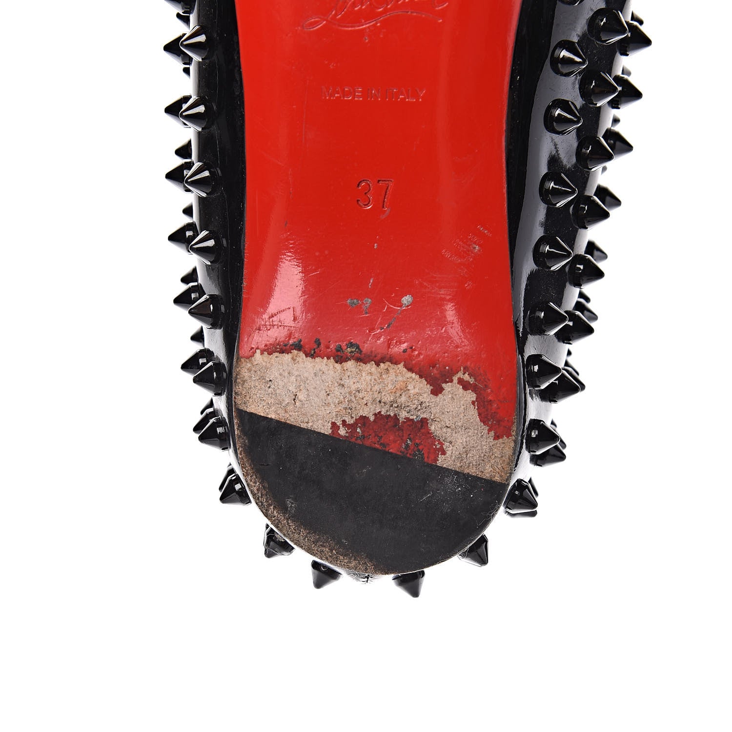 Christian Louboutin Patent Gozul Spikes Flats 37 Black 17 of 19