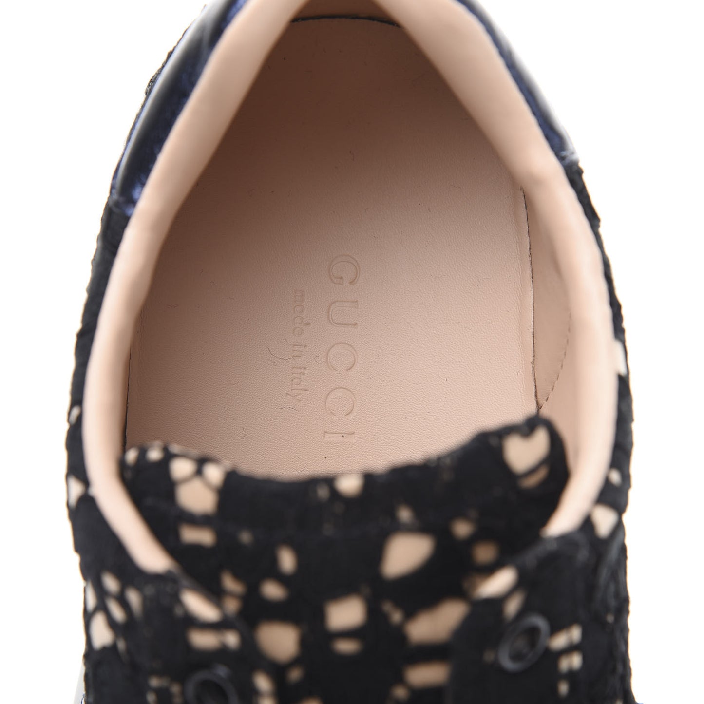 Lace Crystal Sylvie Web Flower Leaf Womens Ace Sneakers 35.5 Black Tan Beige