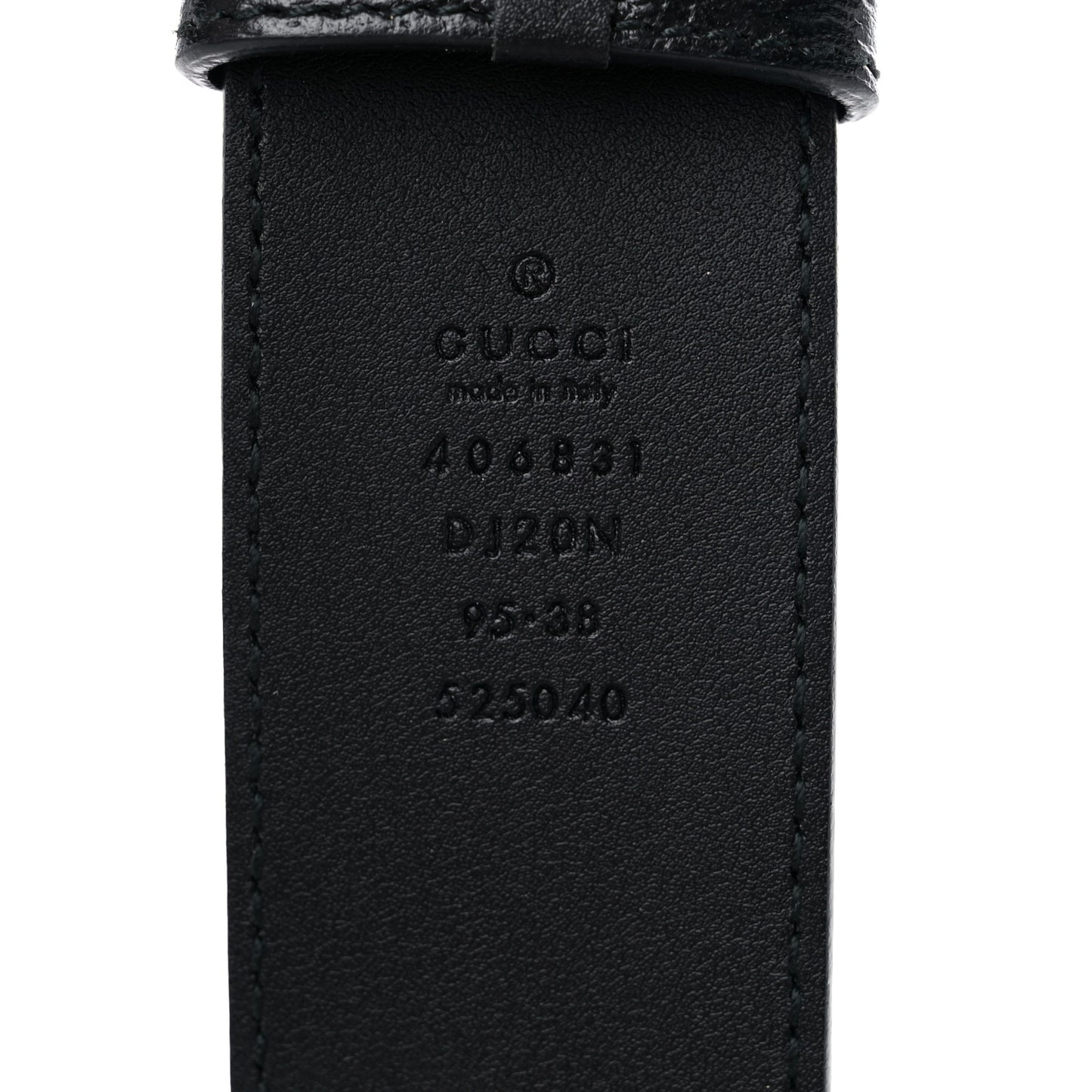 Textured Dollar Calfskin Nickel Double G 40mm Belt 95 38 Black