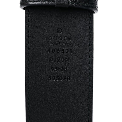 Gucci Textured Dollar Calfskin Nickel Double G 40mm Belt 95 38 Black 3 of 5