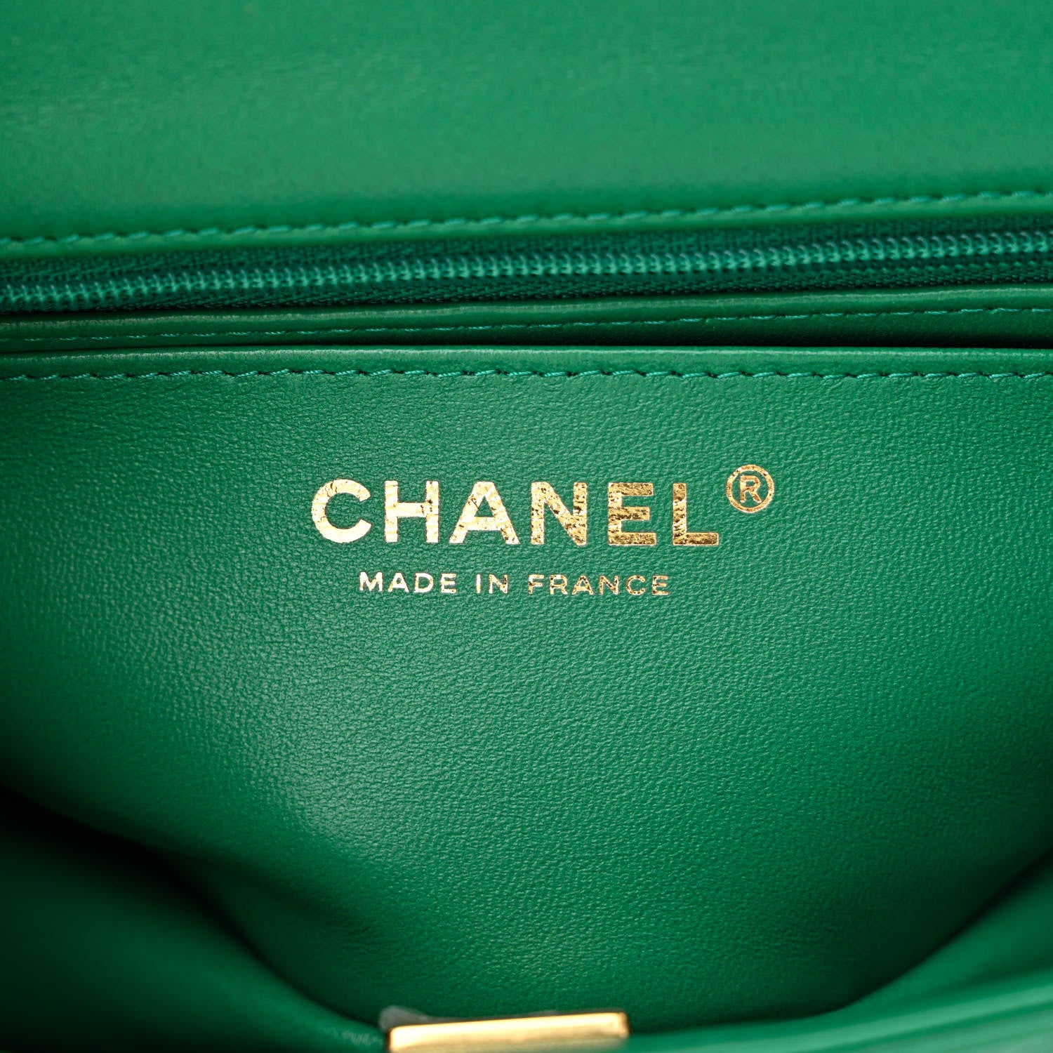 Chanel Lambskin Quilted Mini Top Handle Rectangular Flap Green 6 of 11
