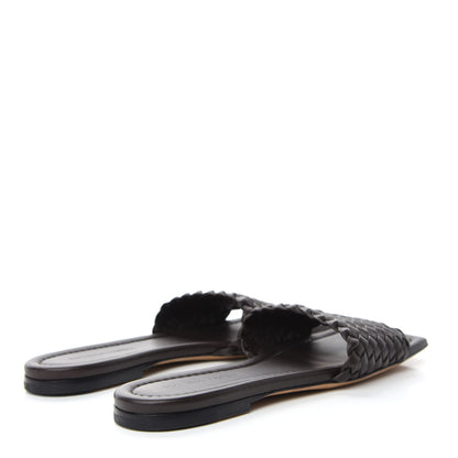 Bottega Veneta Nappa Intrecciato Squared Toe Flat Sandals 38.5 Espresso 4 of 8