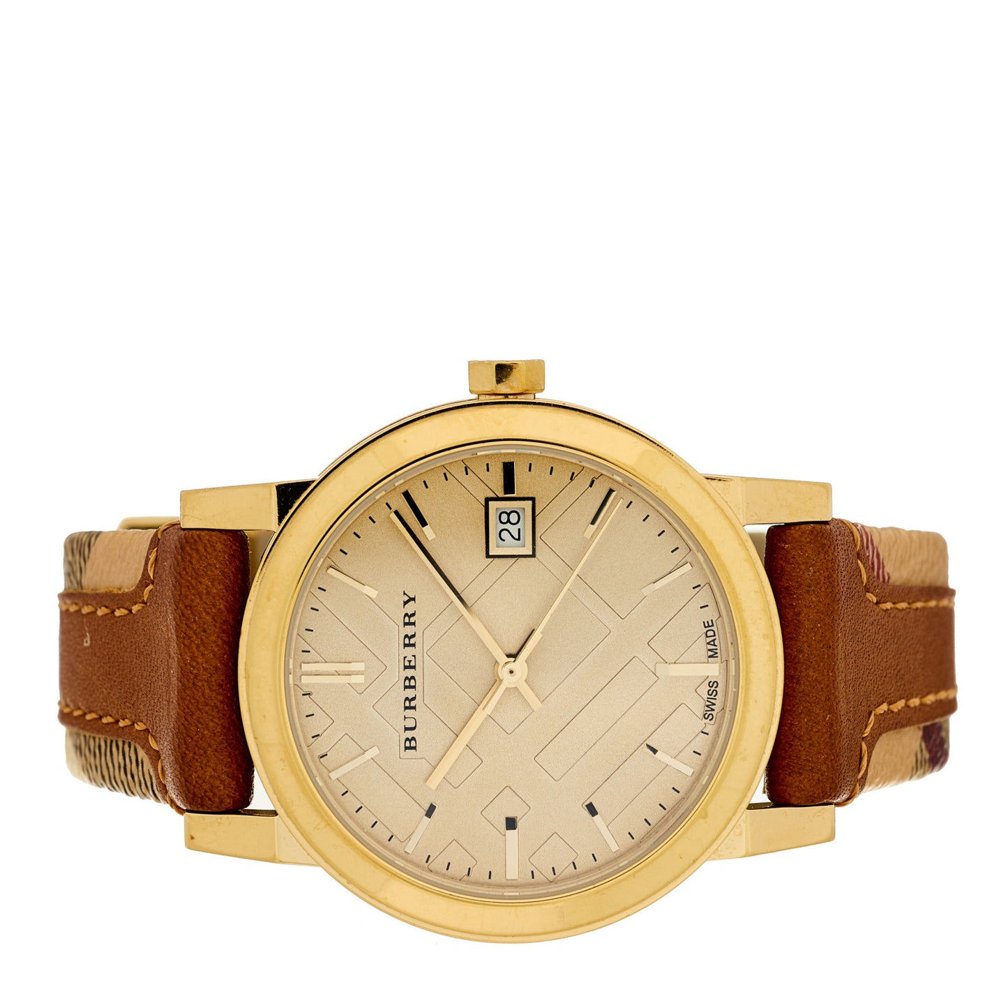 Stainless Steel Calfskin 38mm Quartz Watch Champagne BU9026