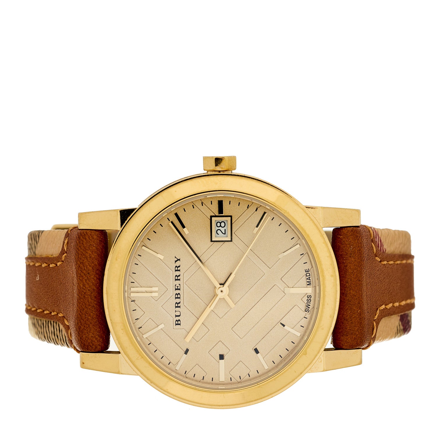 Burberry Stainless Steel Calfskin 38mm Quartz Watch Champagne BU9026 2 of 4