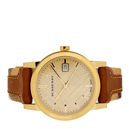 Burberry Stainless Steel Calfskin 38mm Quartz Watch Champagne BU9026 2 of 4