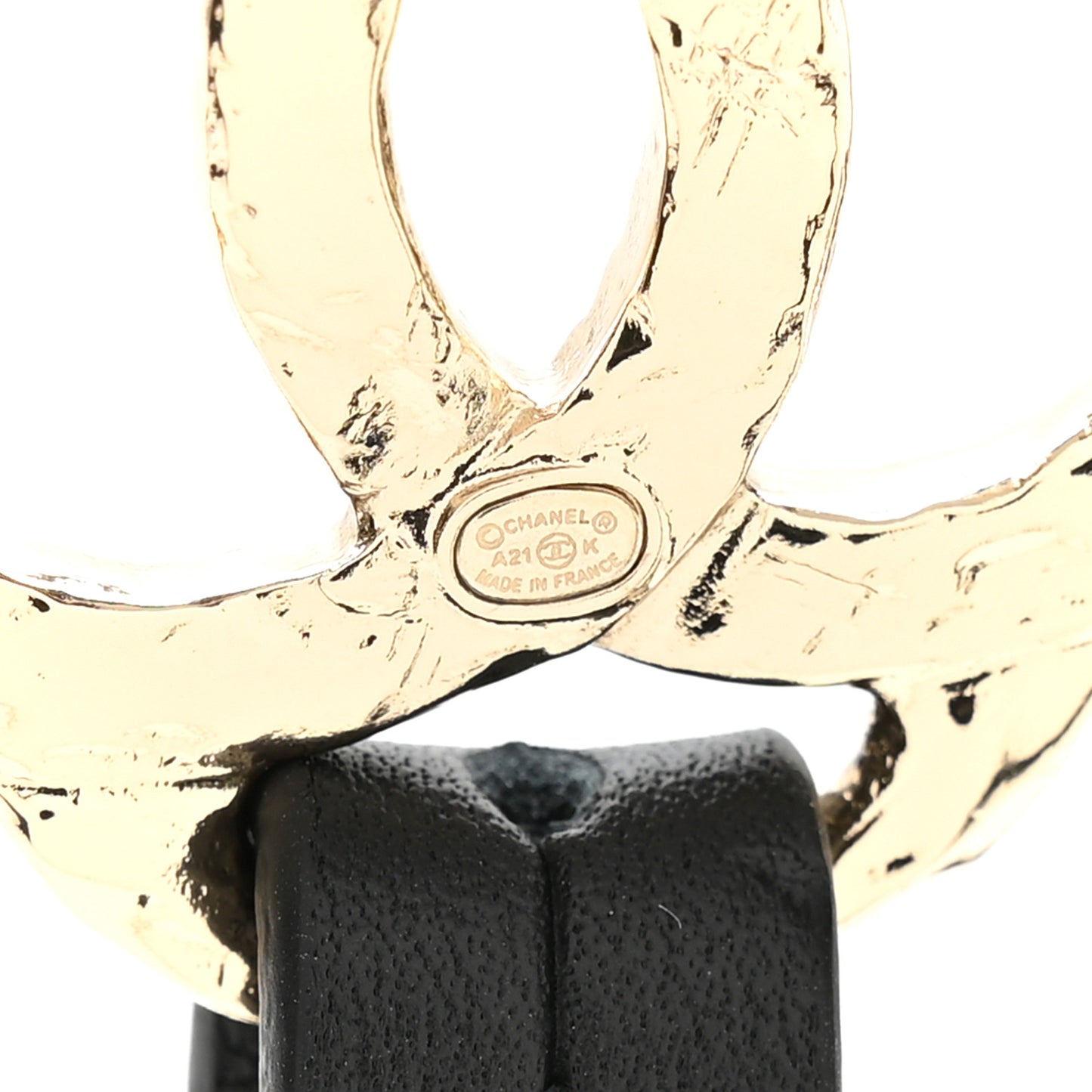 Calfskin CC Chain Suspenders S Black