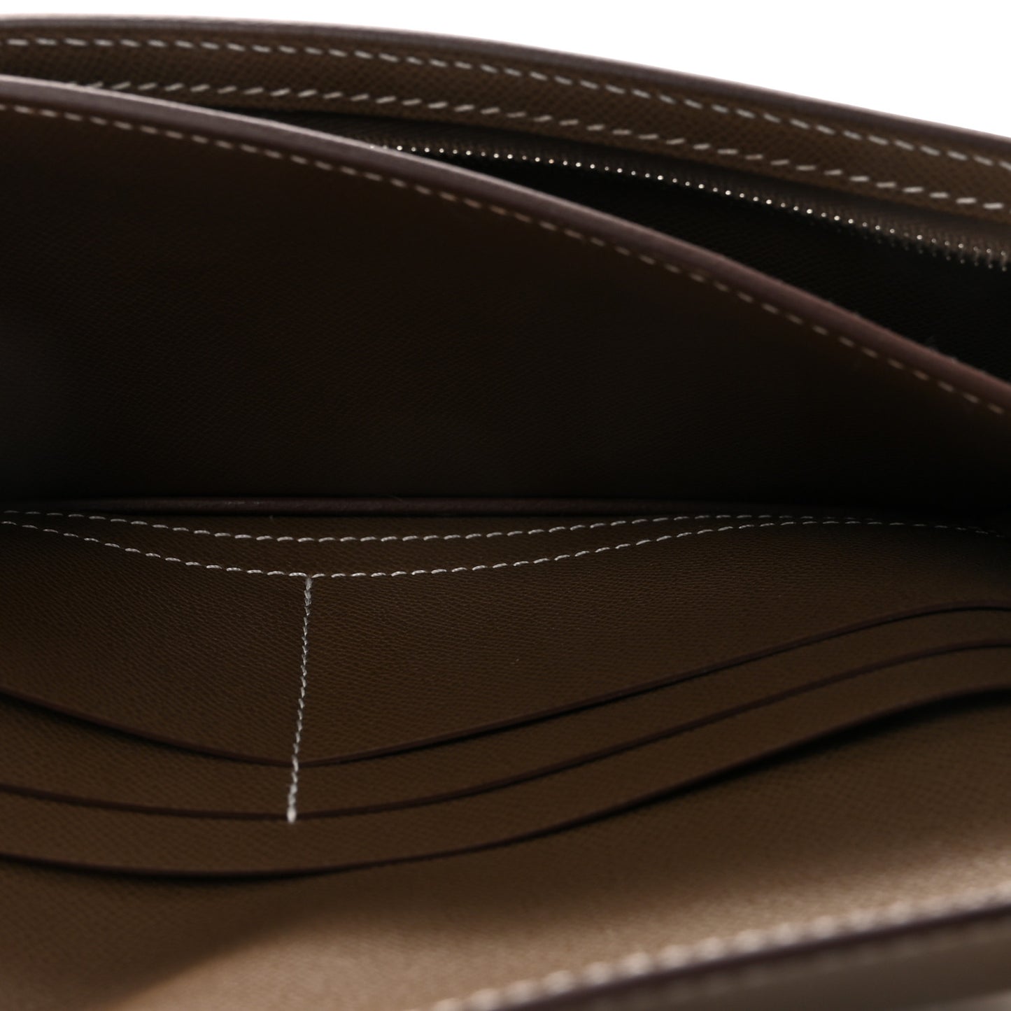 Madame Calfskin Kelly Pocket Long Wallet Etoupe
