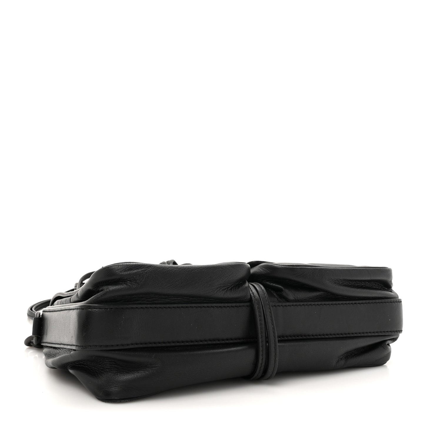 Nappa Intrecciato Small Double Pocket Flap Black