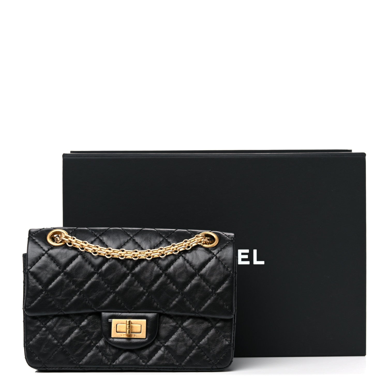 Chanel Aged Calfskin Quilted 2.55 Reissue Mini Flap Black 12 of 12