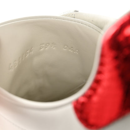 Gucci Calfskin Ayers Crystal Web Pineapple Embroidered Womens New Ace Sneakers 39.5 White 8 of 10