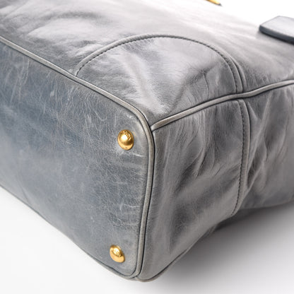 Prada Vitello Shine Tote Blue 6 of 12