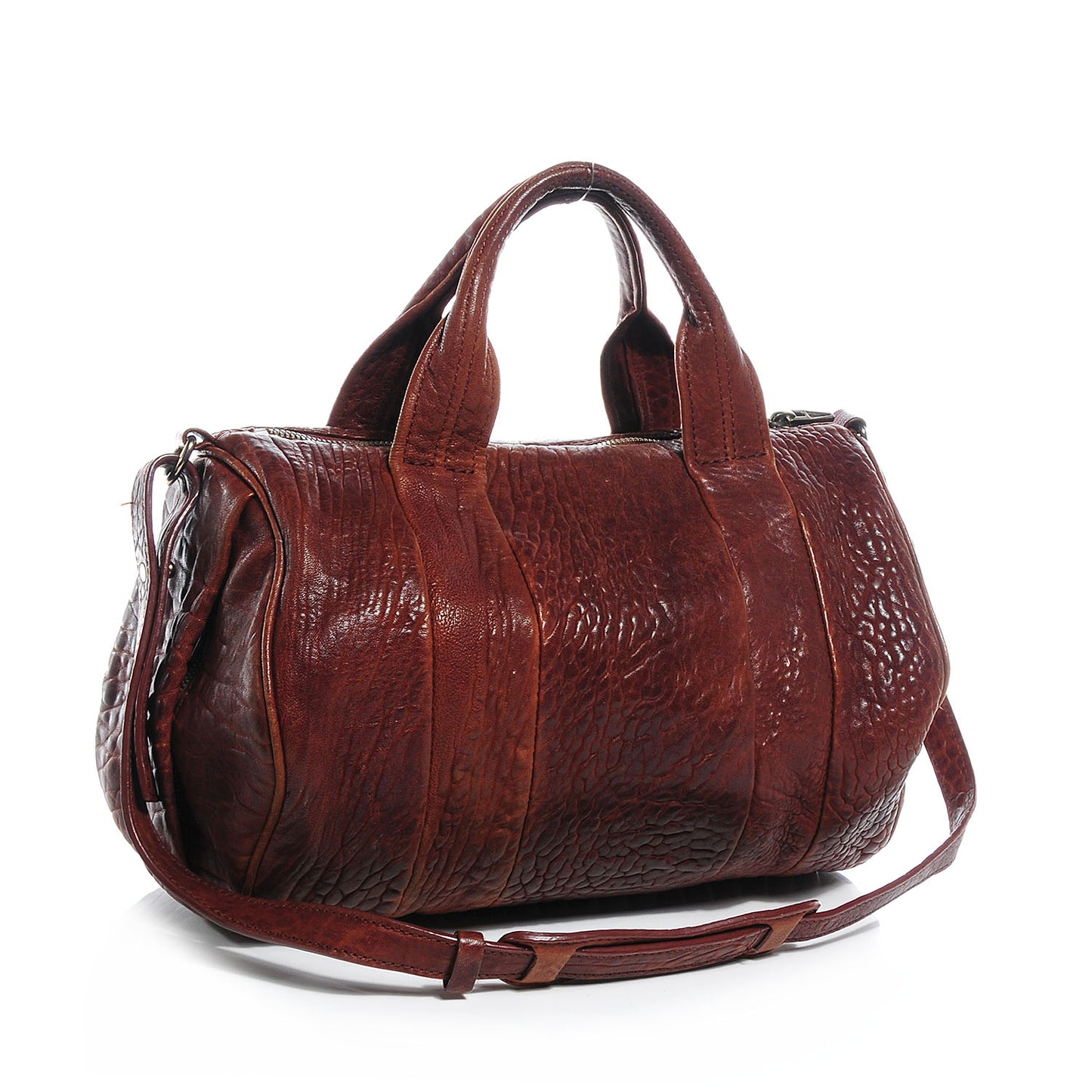 Pebbled Lambskin Rocco Brown w Antique Brass Hardware