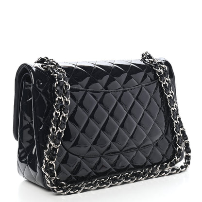 Chanel Patent Quilted Jumbo Double Flap Navy 3 of 9