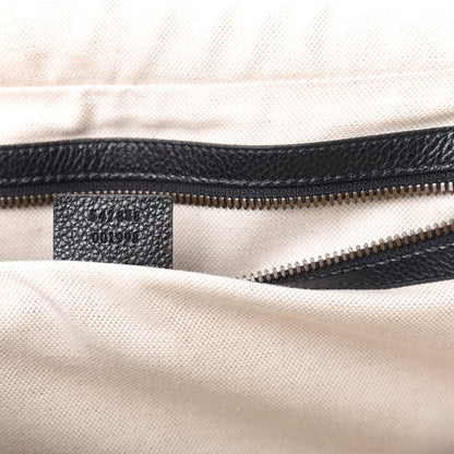 Gucci Grained Calfskin Logo Duffle Bag Black 6 of 11