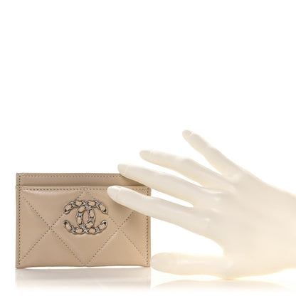 Chanel Goatskin Quilted 19 Card Holder Beige 2 of 8