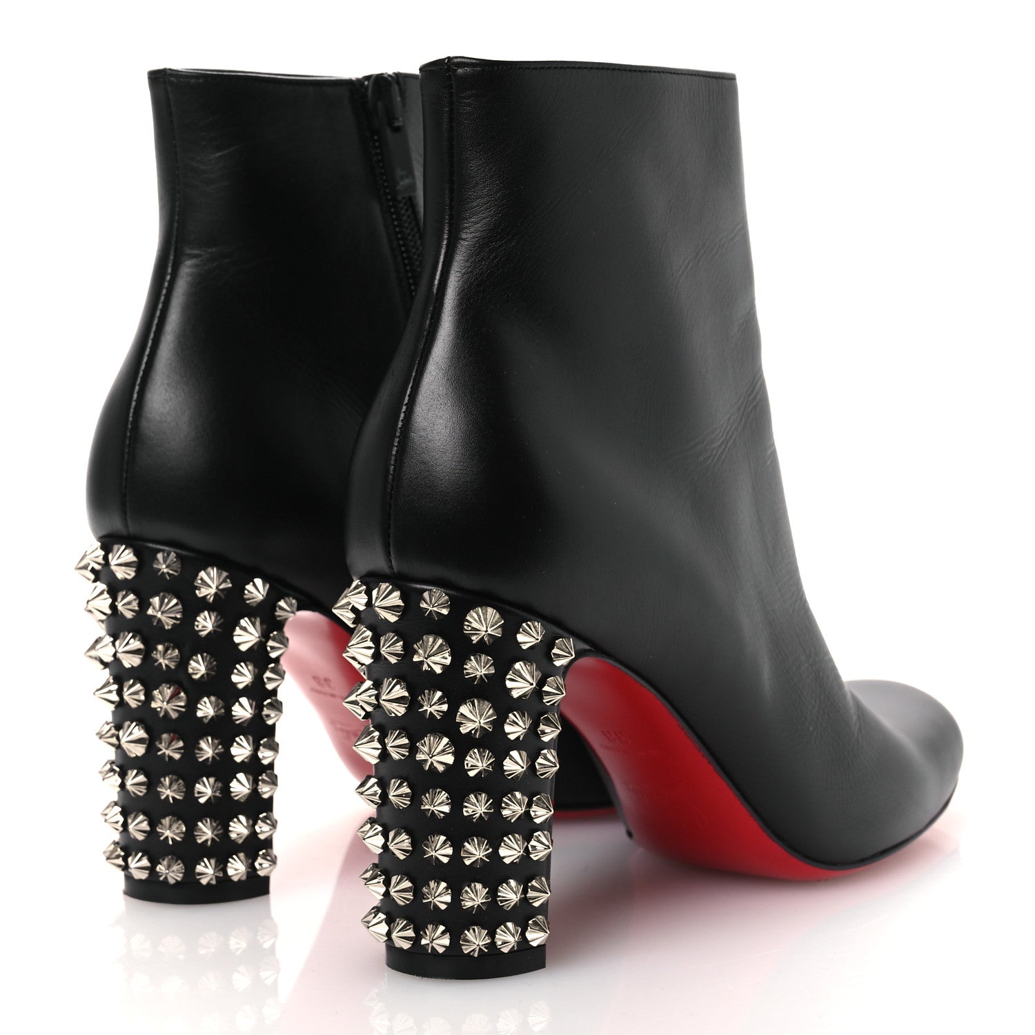 Christian Louboutin Smooth Calfskin Suzi Folk 85 Ankle Boots 38 Black 5 of 10