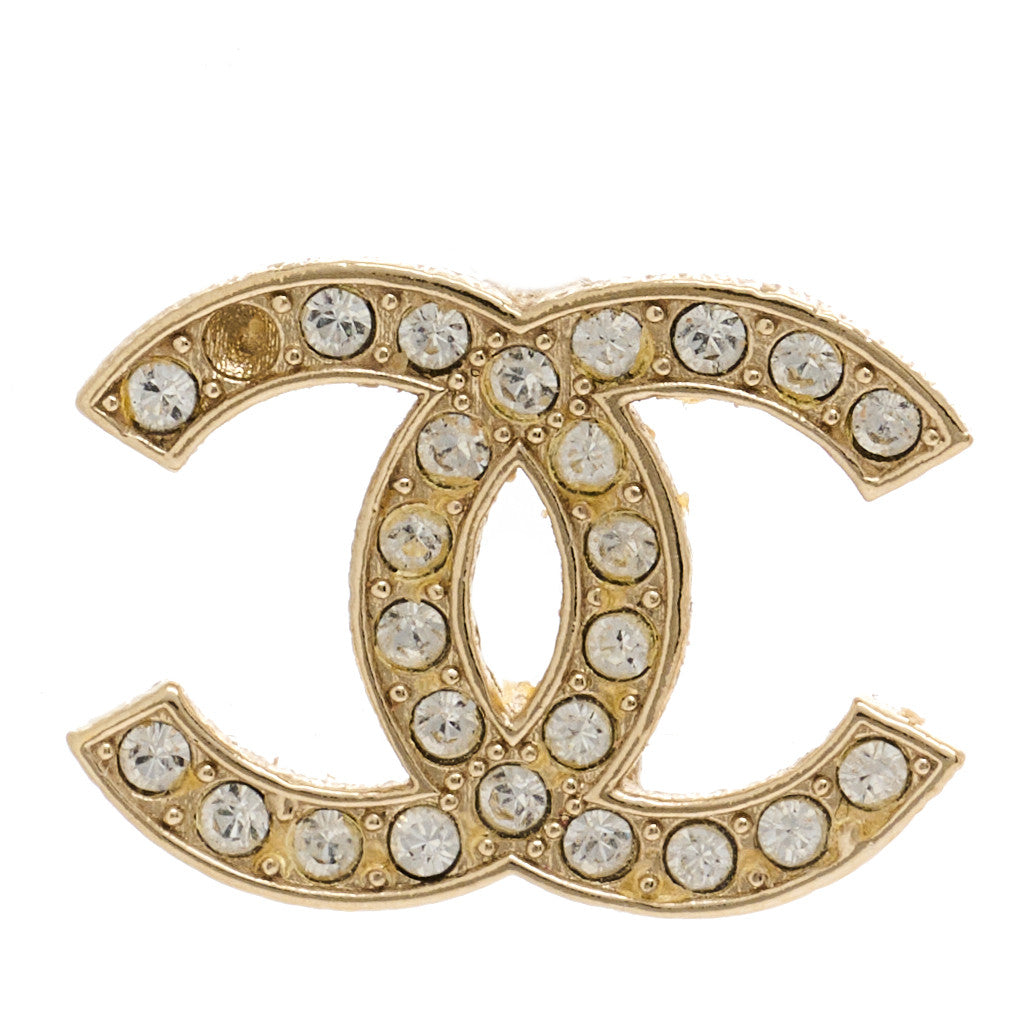 Chanel Crystal CC Earrings Light Gold 6 of 6