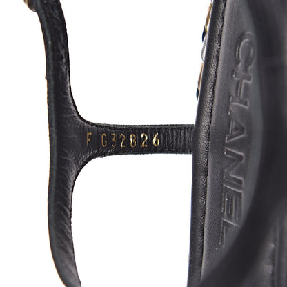 Chanel Grosgrain Chain Thong Sandals 38 Black 8 of 9