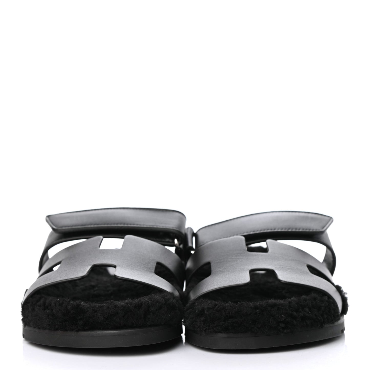 Calfskin Woolskin Womens Chypre Sandals 41 Black