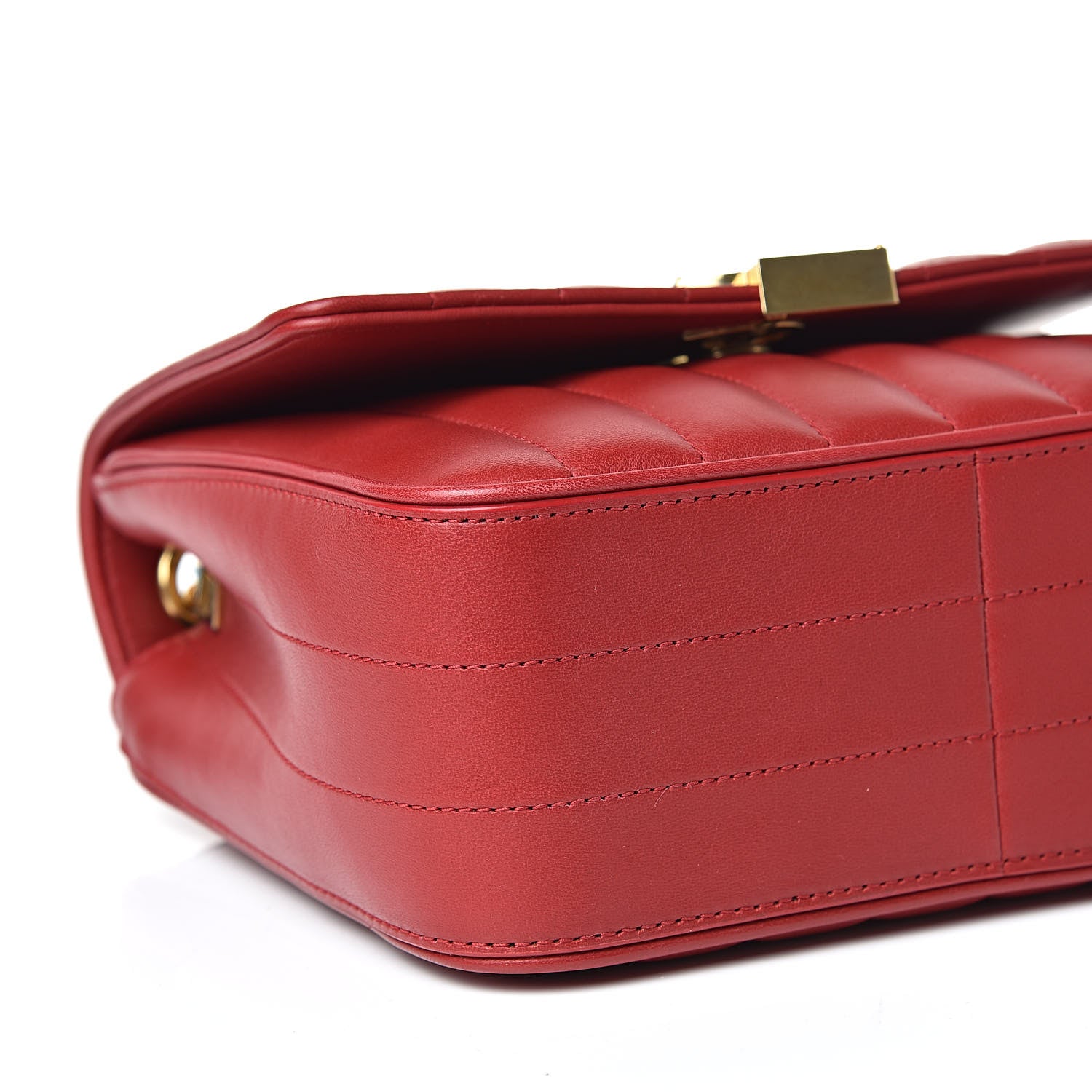Saint Laurent Lambskin Matelasse Monogram Medium Vicky Chain Bag Rouge Eros 11 of 12