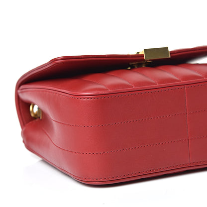 Saint Laurent Lambskin Matelasse Monogram Medium Vicky Chain Bag Rouge Eros 11 of 12